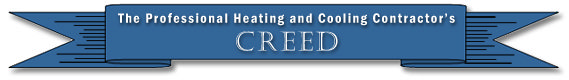 The Professional HVAC Contractor's Creed banner
